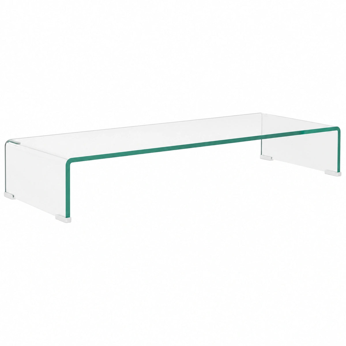 VidaXL Tv-meubel, monitorverhoger transparant 90 × 30 × 13 cm glas