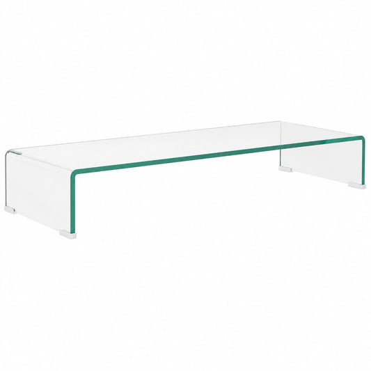 VidaXL Tv-meubel, monitorverhoger transparant 90 × 30 × 13 cm glas