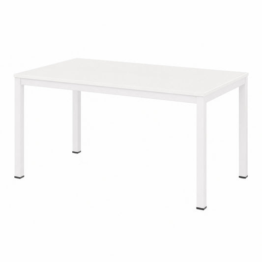 Tavolo per Computer Ufficio Postazioni di Lavoro Scrivania PC Tavolo da Pranzo Moderno in Acciaio Legno, Bianco AC3W-120-SF