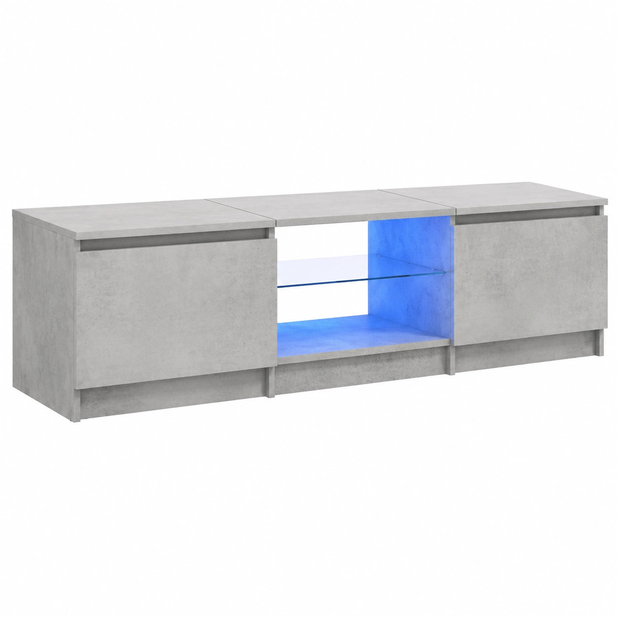 Mobile Porta TV con Luci LED Grigio Cemento 140 × 40 × 36 cm