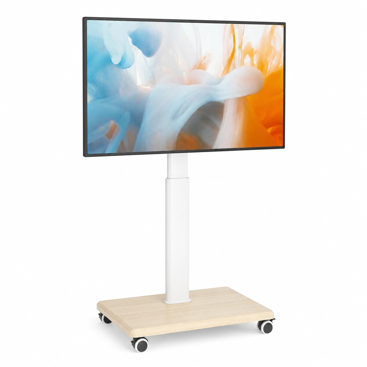Supporto TV mobile per TV da 27 a 65 pollici, carrello TV portatile con ruote, grande supporto universale con supporto girevole, altezza regolabile