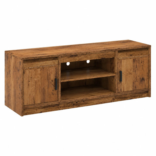 VidaXL TV Eenheden 139,5 × 34 × 50 cm Bruin Bewerkt hout, Deze TV-kast heeft vier ruime schappen en drie afgesloten vakken Ideaal om al je spullen
