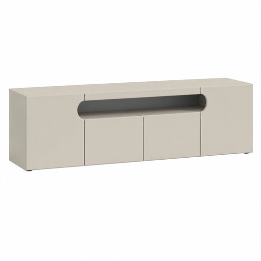 Mobile Porta TV REAL per Soggiorno con 4 Ante, Mobile Tv per Salotto in Legno, 240 × 40 × 60 cm, Cashmere
