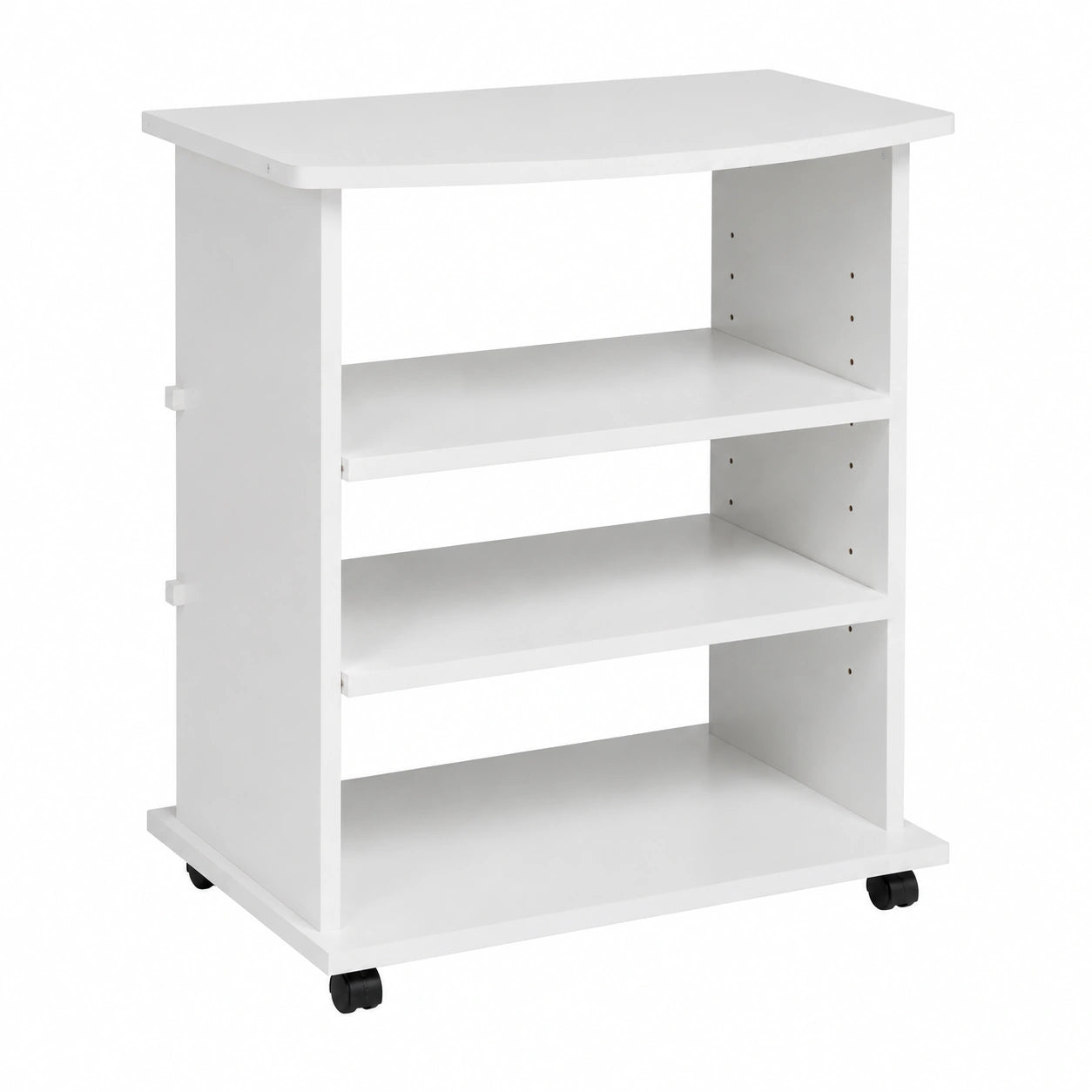 Carrello Porta TV Elide Rotelle e Ripiani in Legno In Italy per Soggiorno Adatto a Ogni Esigenza di Arredo (Bianco frassinato)