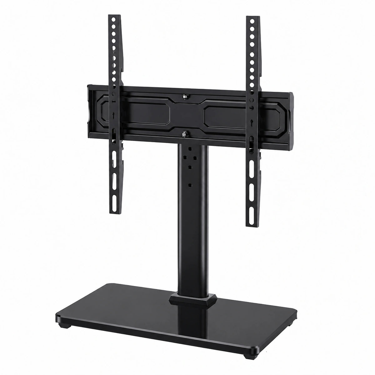Supporto TV da Tavolo Girevole per TV da 24-60 Pollici Fino a 45 kg, Universale Supporto TV da Tavolo Regolabile in Altezza, Piedistallo TV con Base