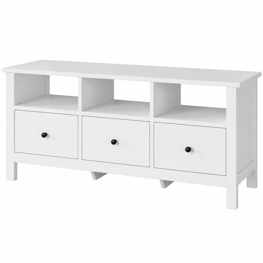 Mobile Porta TV con 3 Cassetti e Scomparti Aperti 108 × 40 × 50cm, Mobile TV, Mobiletto Basso per TV, Tavolo TV Moderno adatto a Soggiorno Ufficio